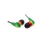 Skullcandy Inkd 2 In Ear Wired Earphone with Microphone, Black and Green - S2IKDY-102