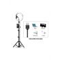 رينج لايت ليد USB مع ترايبود وحامل موبايل، اسود وابيض - D7952-C