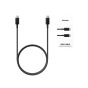 شاحن سامسونج، بقوة 25 وات، منفذ USB-C، اسود - EP-TA800NBEGGB، مع كابل شحن سامسونج بموصل USB-C، طوله 1 متر، 5 امبير، اسود - EP-DN975BBEGWW