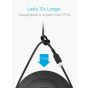 كابل شحن لايتنينج USB انكر باورلاين II، بطول 3 قدم، اسود - A8432H12