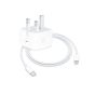 Apple Wall Charger, 20W, USB-C port, White - ‎MHJF3ZE-A with Apple USB-C to Lightning Charging, Data and Sync Cable, 1 Meter, White - MUF72ZM