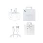 Apple Wall Charger, 20W, USB-C port, White - ‎MHJF3ZE-A with Apple USB-C to Lightning Charging, Data and Sync Cable, 1 Meter, White - MUF72ZM