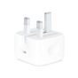 Apple Wall Charger, 20W, USB-C port, White - ‎MHJF3ZE-A with Apple USB-C to Lightning Charging, Data and Sync Cable, 1 Meter, White - MUF72ZM