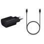 شاحن سامسونج، بقوة 25 وات، منفذ USB-C، اسود - EP-TA800NBEGGB، مع كابل شحن سامسونج بموصل USB-C، طوله 1 متر، 5 امبير، اسود - EP-DN975BBEGWW