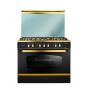 Unionaire Gas Cooker, 5 Burners, Black Glass- C6090SGB-GC511IDSFOROS
