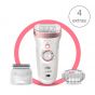 Braun Silk-epil 9 Wet & Dry Epilator for Women, White - SES9-720