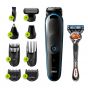 Braun 9 in One Hair Trimmer with Gillette Fusion5 ProGlide Razor for Men, Black/Blue - MGK5280