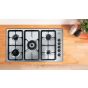 Indesit Gas Built-in Hob, 5 Burners, Silver- PIM 950 AST (GH) EX