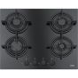 Franke Built-In Gas Hob, 4 Burners, Glass Black, FHCR6044GHEBKC 