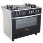 بوتجاز غاز وكهرباء بريميوم اى شيف بلس، 5 شعلات، ستانلس ستيل/اسود - PRM6090GS-AC-383-IDSH-S-F