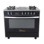 بوتجاز غاز وكهرباء بريميوم اى شيف بلس، 5 شعلات، ستانلس ستيل/اسود - PRM6090GS-AC-383-IDSH-S-F