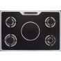 بوتجاز غاز وكهرباء بريميوم اى شيف بلس، 5 شعلات، ستانلس ستيل/اسود - PRM6090GS-AC-383-IDSH-S-F
