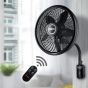 Prifix Jumbo Wall Mount Fan with Remote Control, Black - WFJ-211