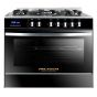 Premium Gas Cooker 5 Burners, Stainless Steel/Black- PRM6090GS-AC-383-IDSH-S-P
