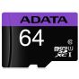 ADATA Premier Micro SD UHS-I Card Class 10, Black - SDXC64G