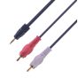 كابل RCA 2x1، طول 1.5 متر - اسود