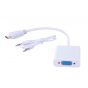 كابل محول فيديو وصوت HDMI ذكر الى VGA انثى - ابيض