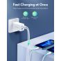 RAVPower Wall Charger, 65 Watt, 3 USB Ports, White - RP-PC172