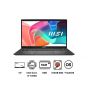 MSI Modern 14 F13MG Laptop, Intel Core i7-1355U, 512GB SSD, 8GB RAM, 14 Inch FHD IPS Display, Intel Iris Xe Graphics, Dos - Platinum Gray