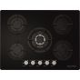  Ecomatic Crystal Gas Built-In Hob, 5 Burners, Black- S707ALC