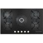 Ecomatic Built In Gas Hob, Crystal Black, 5 Burners, 90 cm - S917DC