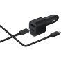 SAMSUNG Super Fast Dual Car Charger EP-L5300XBEGWW (45W+15W) Two Ports with cable type c 5A Unpacking- Black