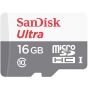 بطاقة ذاكرة مايكرو SDHC سانديسك الترا كلاس 10، سعة 16 جيجا - SDSQUNS-016G-GN3MN