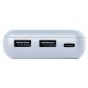 Sary Power Bank 10000mAh, 2 USB Ports, White - S100