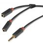 SBS Stereo AUX Splitter, 20 cm, Black - TECABLESPLITTER