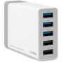 قاعدة شحن اس بي اس بـ 5 منافذ USB، بقوة 7000 مللي أمبير، ابيض- TTTRAV5USB7A