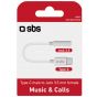 SBS USB Type-C to 3.5mm Audio Jack Adapter, 9 cm, White - TEINTJACKTYCFMW