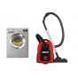 Zanussi Front Loading Digital Washing Machine 8 KG Silver With Vacuum Cleaner 1600 Watt Red