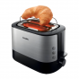Philips Viva Collection Toaster, 2 Slices, 1000 Watt, Black and Silver - Hd2637-91