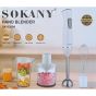 Sokany 4 In 1 Hand Blender Set, 800ml, 600 Watts, White and Silver - SK-02004