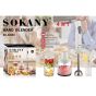 Sokany 4 In 1 Hand Blender Set, 800ml, 600 Watts, White and Silver - SK-02004