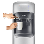 Koldair Classic A Hot and Cold Water Dispenser with Refrigerator, 2 Taps - Black and Silver