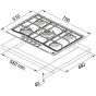 Franke Trend Line Built in gas hob, 5 Burners stove - FHTL 755 4G TC XS C