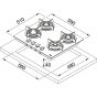 Franke Built-In Gas Hob, 4 Burners, Glass Black, FHCR6044GHEBKC 