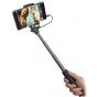 عصا سيلفي تلسكوبية اس بي اس، اسود- TESELFIEWIREDALRUBK