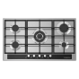 Tornado Built-in Gas Hob, 5 Burners, Stainless - GHV-M90CSU-BK