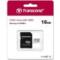 Transcend Class 10 microSDHC Memory Card with Adapter, 16GB - 300S