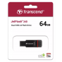 Transcend JetFlash 340 Dual USB Flash Drive, 64GB - Black Red