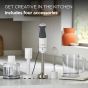 Kenwood Triblade XL Hand Blender with Attachments, 500ml, 850W, White - HBM40.306WH
