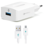 Ttec SpeedCharger QC Wall Charger with Micro USB Cable, 1 Port, White - 2SCQC01M