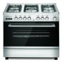 Royal Freestanding Crystal Cast Gas Cooker, 5 Burners, Stainless Steel, 60×90 cm
