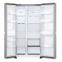 LG No-Frost Side By Side Refrigerator, 664 Liters, Inverter, Silver - GCB257KLJW