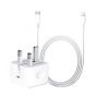USB-C Power Adapter With Type-C To Lightning Cable 20W White