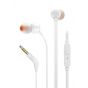 JBL In-Ear Wired Earphones With Microphone, White- T110