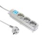 iLock Socket Extension, 3 Outlets, 250 Volt- White