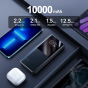 Joyroom Power Bank, 10000 mAh, 3 Ports, Black - JR-QP191